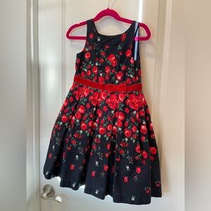 Janie & Jack kids Floral Navy and Red Dress size 4